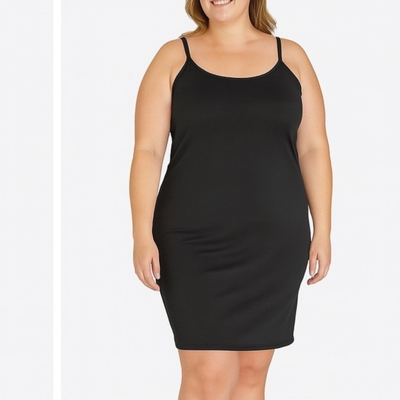 MISSLOOK Simple Slip Dress – Plus Size (Black) - Picture 1 of 7
